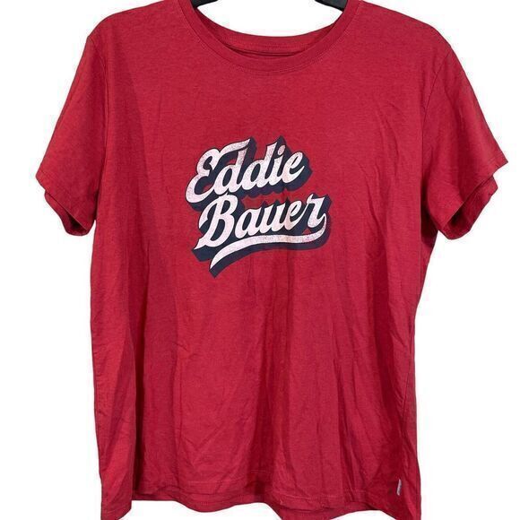 Eddie Bauer Tops - Eddie Bauer Womens T-Shirt Red Size Large Vacation Summer‎ Travel Colorful Cool